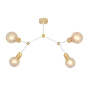 Code White Contemporary Multi Arm Semi Flush Ceiling light 4x E27