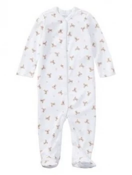 Ralph Lauren Baby Girls Classic Bear Print All In One - White, Size 9 Months