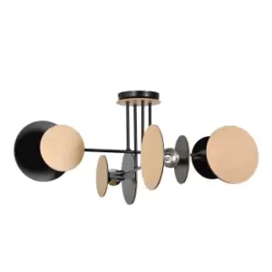 Zita Black Semi Flush Light 4x E27