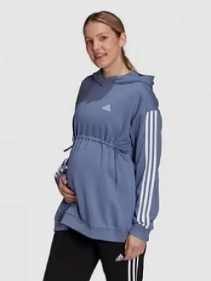 Adidas Essentials Maternity Hoodie, Blue, Size XS, Women