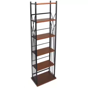 Watsons - dakota - 100 dvd Bluray / 150 cd Media Storage 5 Tier Tower Shelves - Black - Black / Dark Oak