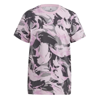 adidas Womens Essentials Boyfriend Camouflage T Shirt - Multi