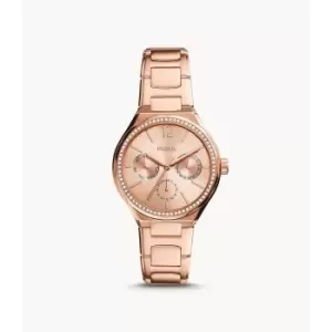 Fossil Womens Eevie Multifunction Stainless Steel Watch - Rose Gold