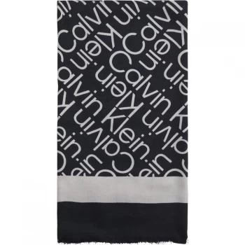 Calvin Klein GeoLog Scarf Womens - Black BAX