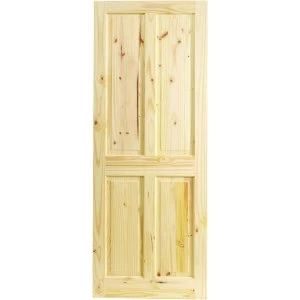 Wickes Chester Internal Knotty Pine 4 Panel Softwood Door - 1981 x 610mm