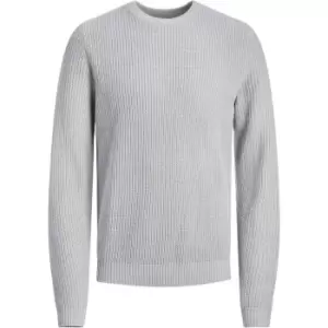 Jack and Jones Textured Knit Pullover Jumper - Grey