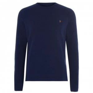 Farah Vintage Bouler Textured Jumper - Yale Blue 998