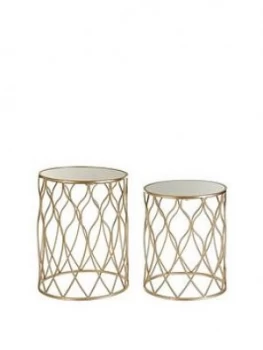 Premier Housewares Arcana Side Tables Set Of 2- Champagne Iron