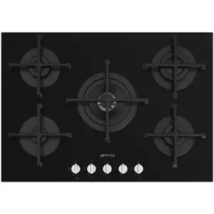 SMEG PV275N Cucina 72cm Four Burner Gas-on-glass Hob - Black