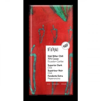 Vivani Organic Superior Dark Chilli Chocolate - 100g x 10