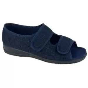 Sleepers Womens/Ladies Betty Extra Wide Slippers (6 UK) (Navy Blue)