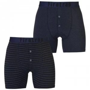 Firetrap 2 Pack Boxers Mens - DenimMarl/Strp