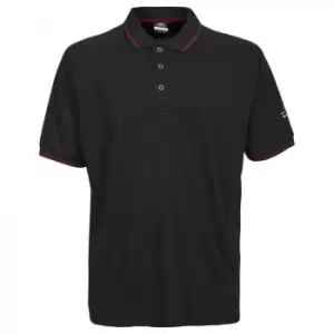 Trespass Mens Bonington Short Sleeve Active Polo Shirt (XXS) (Black/Red)