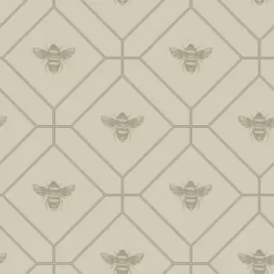 Holden Honeycomb Bee Taupe Wallpaper