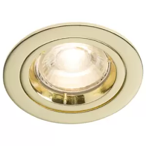 KnightsBridge IP20 230V GU10 Brass Recessed Fixed Twist & Lock Downlight