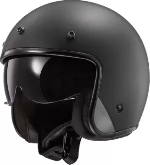 LS2 OF601 Bob Solid Jet Helmet, black, Size S, black, Size S