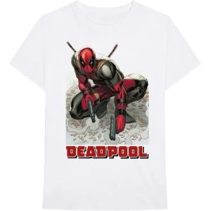 Marvel Comics - Deadpool Bullet Mens X-Large T-Shirt - White