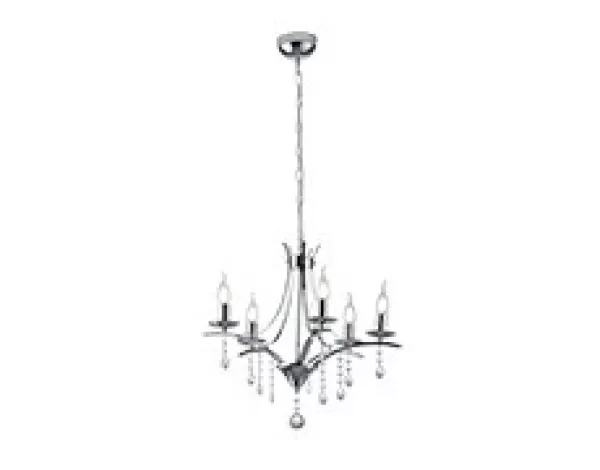 Lucerna Modern 5 Light Multi Arm Pendant Ceiling Light Chrome