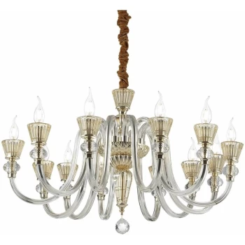 Ideal Lux Lighting - Ideal Lux Strauss - 12 Light Chandelier Rose Gold Finish, E14