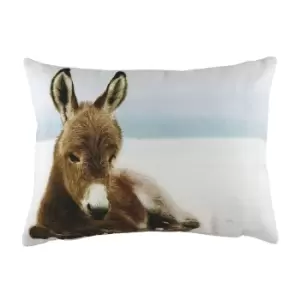 Evans Lichfield Winter Donkey Cushion Cover (One Size) (Multicoloured)