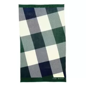 Ted Baker House Check Cotton Beach Towel - Green/Navy