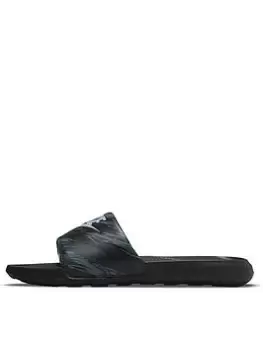 Nike Victori One Printed Slide, Black/Grey, Size 9, Men