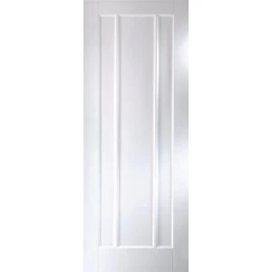 3 panel Patterned Unglazed Traditional Smooth White Internal Door (H)1981mm (W)838mm