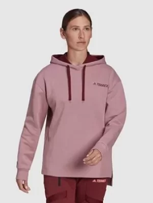 adidas Tx Logo Hoodie, Mauve Size M Women