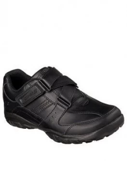 Skechers Lightweight Grambler Strap School Shoes - Black, Size 12 Younger