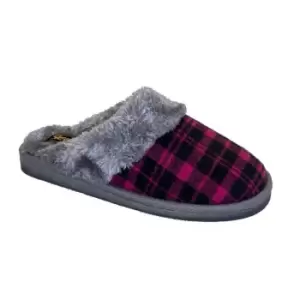 Sleepers Womens/Ladies Mia Tartan Slippers (7 UK) (Purple/Grey)