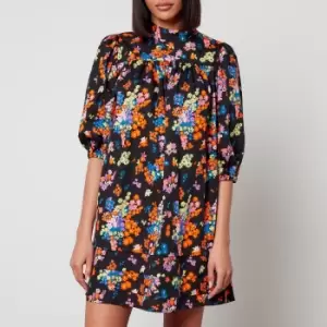 Aligne Glossy Floral-Print Cotton Mini Dress - EU 40/UK 12