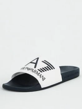 Emporio Armani EA7 Sea World Visibility Logo Slides Blue Size 10 Men