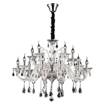 Colossal 15 Light Chandelier Ivory Finish, E14