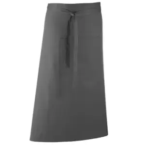 Premier Unisex Colours Bar Apron / Workwear (Long Continental Style) (Pack of 2) (One Size) (Dark Grey)