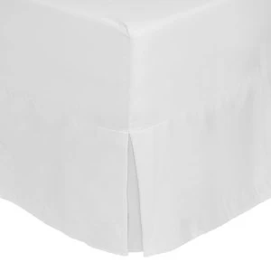 Catherine Lansfield White Non-Iron Plain Dye Pleated Fitted Valance Sheet - Double