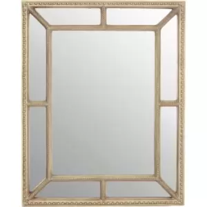 Rectangular Wall Mirror/ Classic Mirrors For Bathroom / Bedroom / Garden Walls Fancy Wall Mounted Mirrors For Hallway With Cream Finish 77 x 3 x 97