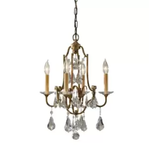 4 Bulb Chandelier Hanging Pendant LIght Oxidized Bronze LED E14 60W Bulb