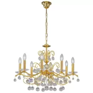 Kolarz CARMEN 2 - Classic Crystal 8 Arm Chandelier Polished Gold, 8x E14