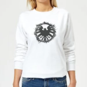 Marvel Avengers Agent Of SHIELD Logo Brushed Womens Sweatshirt - White - XS