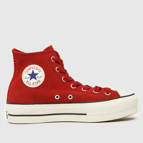 Converse Gym Red/Egret/Black Chuck Taylor All Star Lift Suede High Top Shoe Red Female 5 204516UK