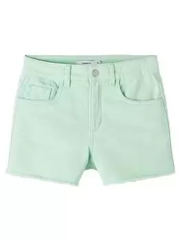 Name It Girls Coloured Denim Shorts - Green Ash, Light Green, Size Age: 11 Years, Women