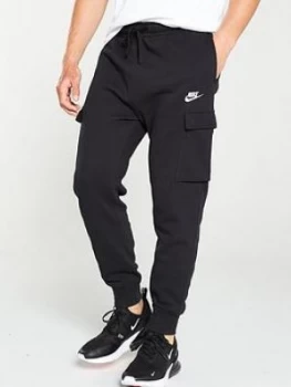 Nike Sportswear Club Fleece Cargo Joggers - Black, Size XL, Men