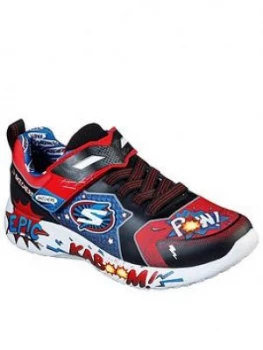 Skechers Childrens Dynamight Defense Squad Trainer - Red, Size 12 Younger