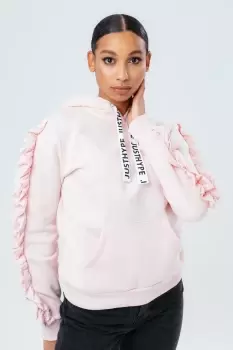 HYPE Pink RUFFLE WOmens HOODIE