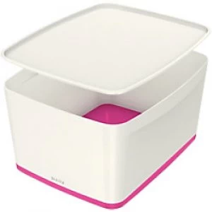 Leitz MyBox WOW Storage Box 18 L White, Pink Plastic 31.8 x 38.5 x 19.8 cm