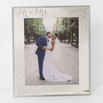 8" x 10" - Celebrations Glass Sparkle Frame - Mr & Mrs