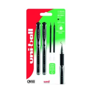 Uni-Ball Gel Impact Rollerball Twin Pack Plus 2 Refill Black 238212446