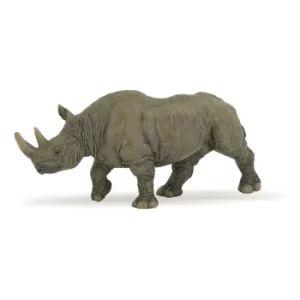 PAPO Wild Animal Kingdom Black Rhinoceros Toy Figure, Three Years or Above, Grey/Brown (50066)