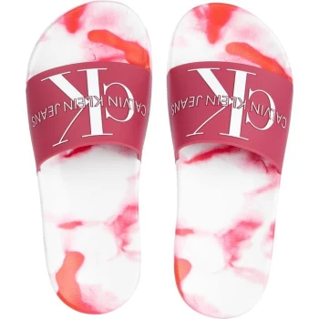 Calvin Klein Jeans Marble Sliders - Pink Marble