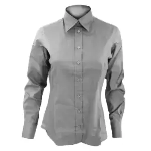 Kustom Kit Ladies Corporate Long Sleeve Oxford Shirt (14) (Silver Grey)